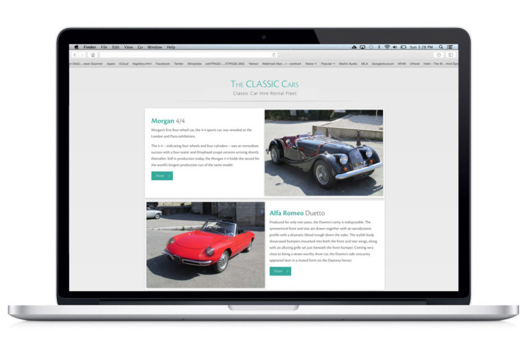 Classic Car website design and build