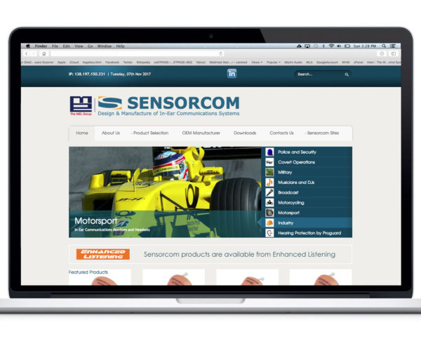 Sensorcom - Website design and build